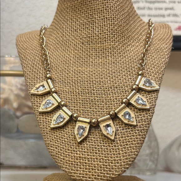 Vintage Jewelry - Vintage Gold and Silver Geometric Mid Century Modern Necklace